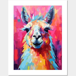 Cute Colorful Llama Abstract Art Posters and Art